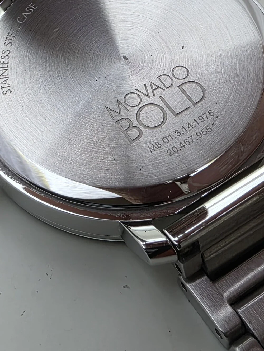 Movado Museum Classic Stainless Steel Watch - Silver with Gold Accents 34mm